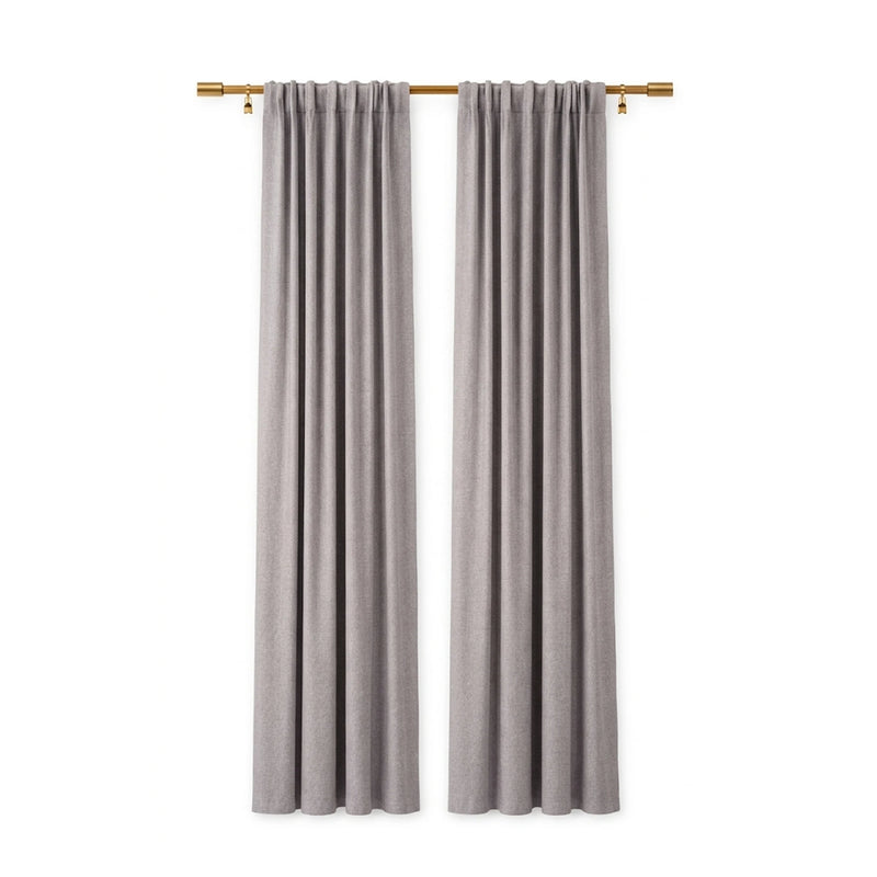 Sunbrella Canvas Silver Grey Curtain