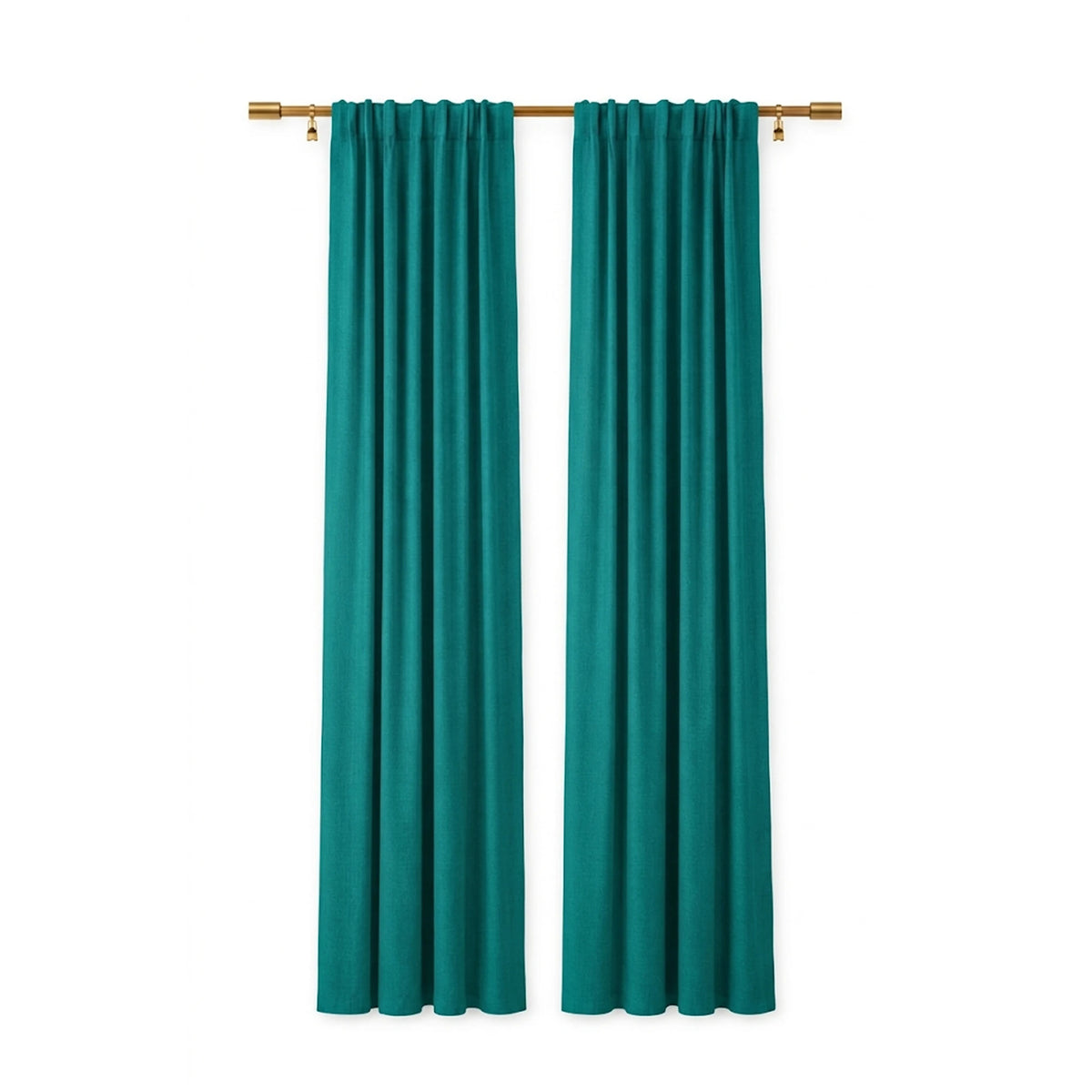 Sunbrella Canvas Teal Curtain - Image 1 | ZIPCushions