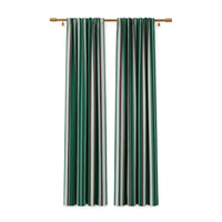Sunbrella Fancy Stripe Forest Green Curtain