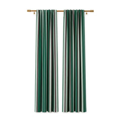 Sunbrella Fancy Stripe Forest Green Curtain