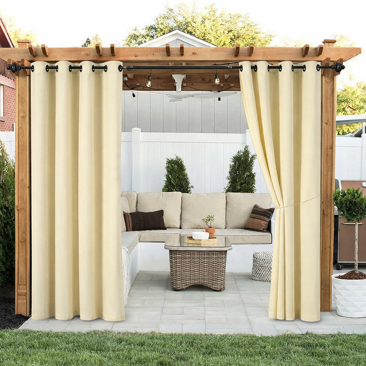 Sunbrella® Canvas Birds Eye Curtain