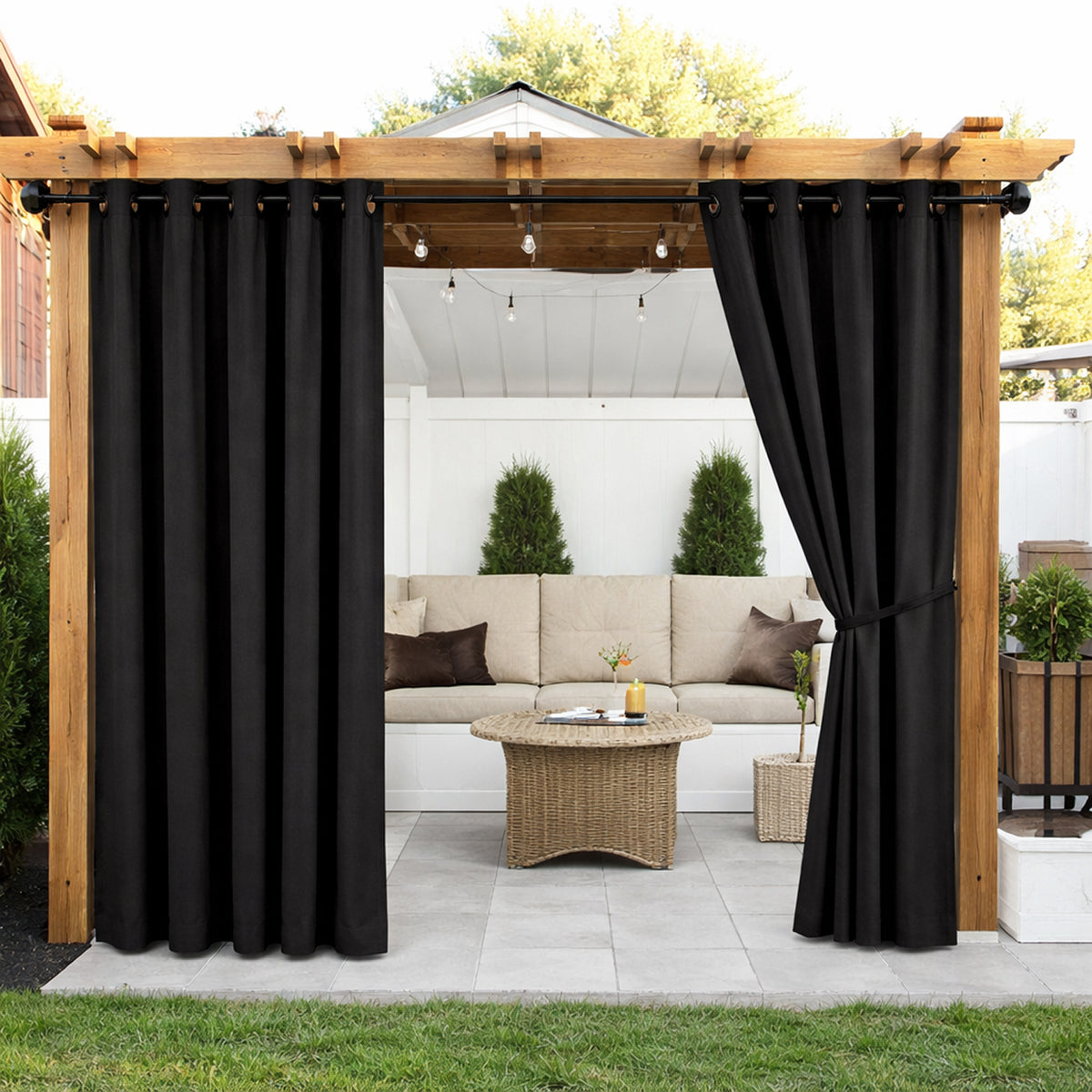 Sunbrella® Canvas Black Curtain