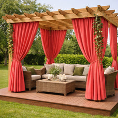 Sunbrella Canvas Logo Red Curtain - alternate view