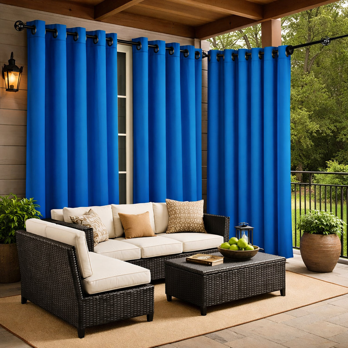 Sunbrella® Canvas Pacific Blue Curtain