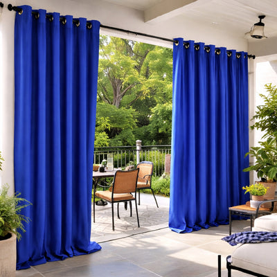 Sunbrella Canvas True Blue Curtain - alternate view