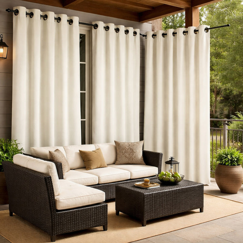 Sunbrella Canvas White Curtain