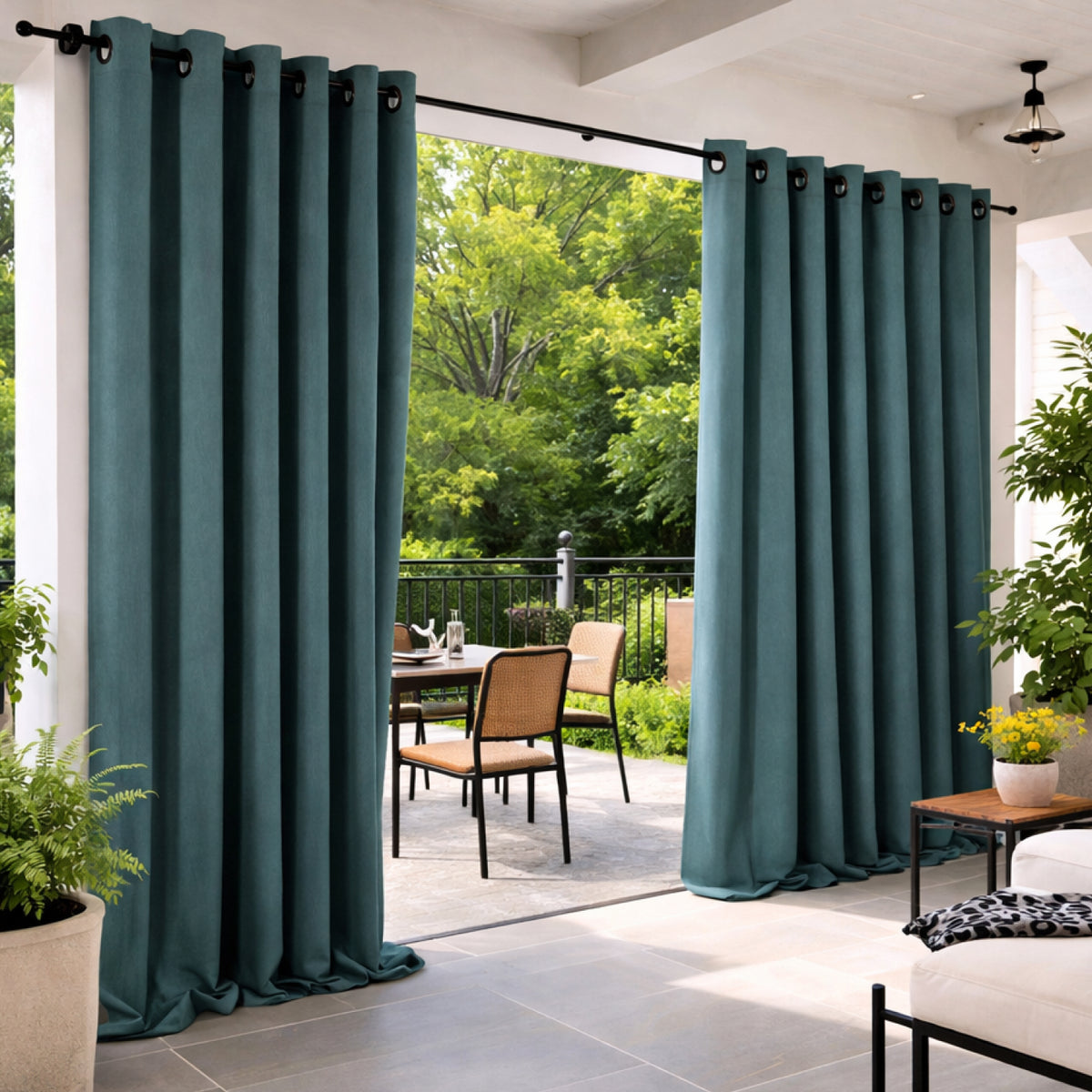 Sunbrella Cast Lagoon Curtain - Image 3 | ZIPCushions - view 2