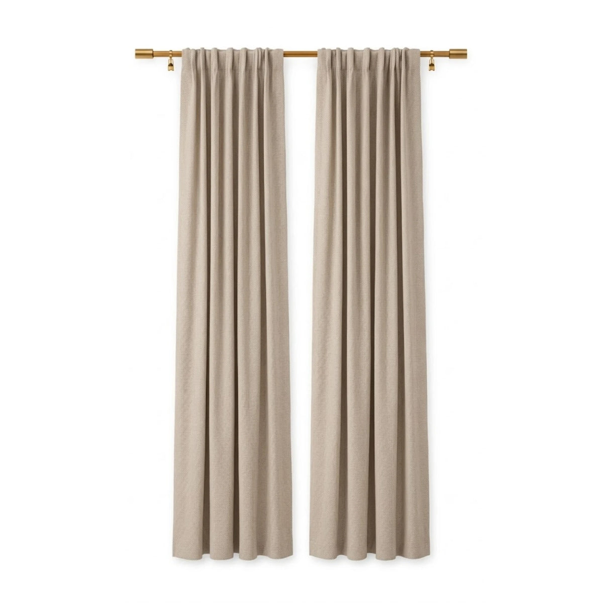 Sunbrella Natte Heather Chalk Curtain - Image 1 | ZIPCushions