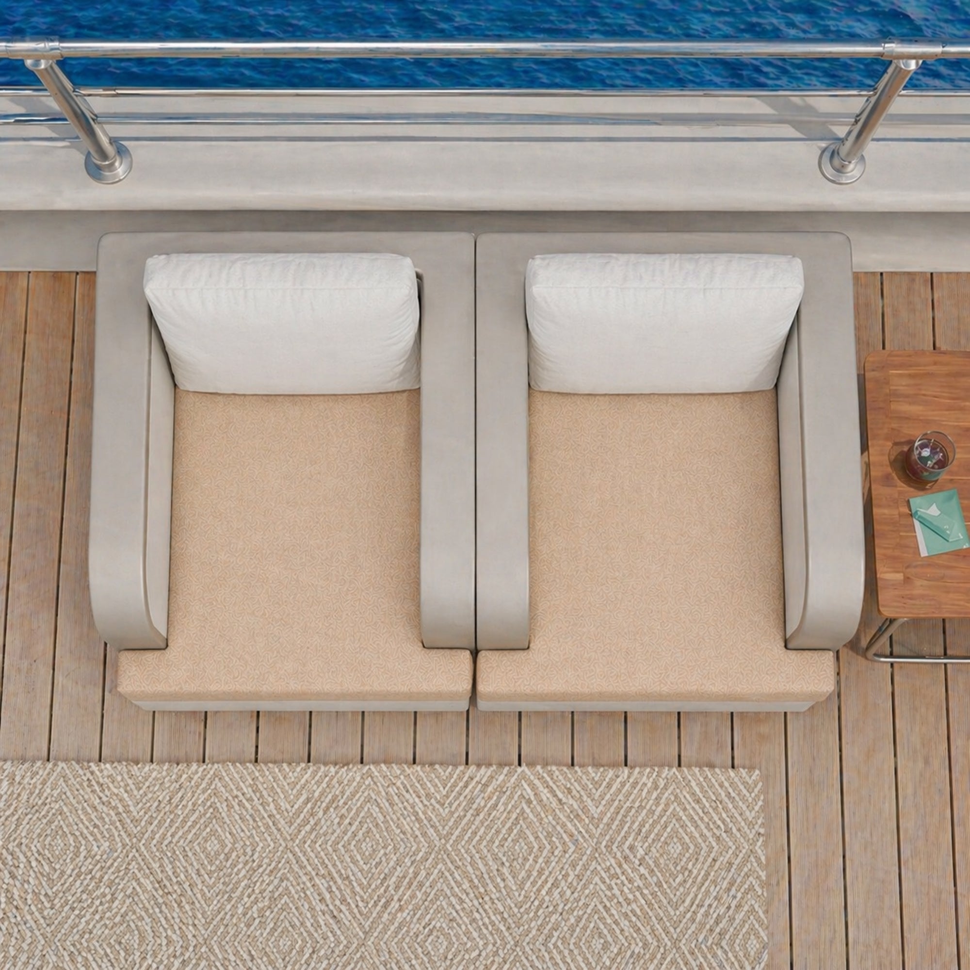 Custom T-Shape Boat Cushions | Sunbrella Horizon | ZIPCushions