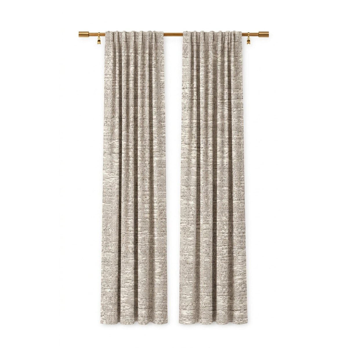Graphic Taupe Weave Curtain - view 2