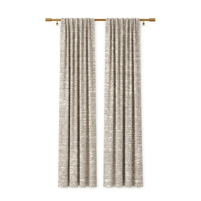 Graphic Taupe Weave Curtain - Secondary image