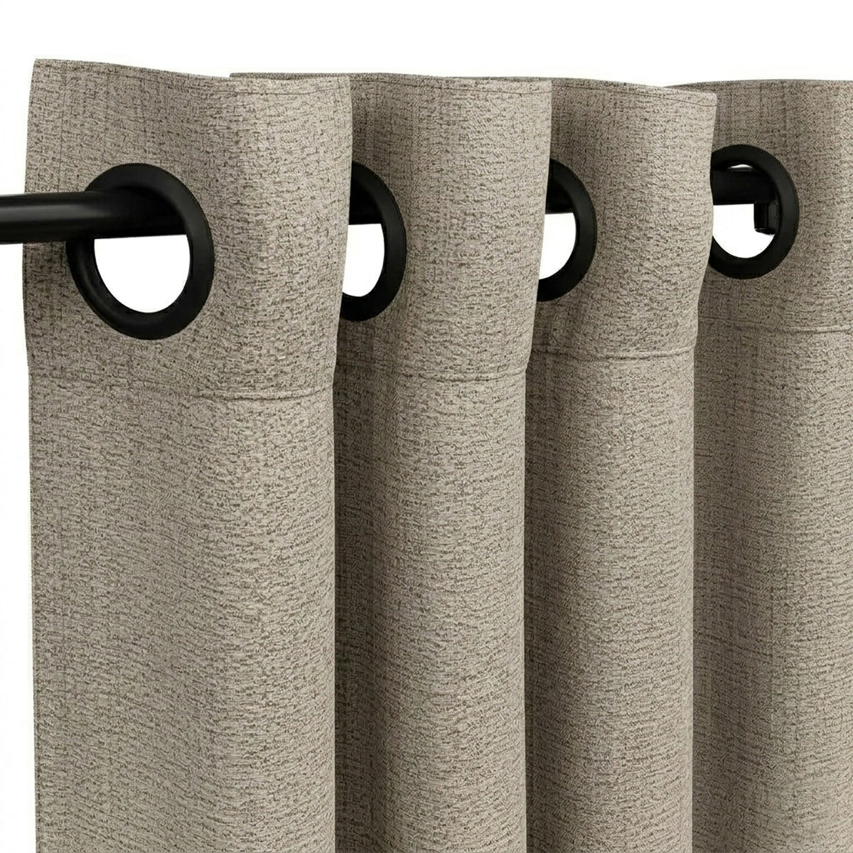 Snow Storm Taupe Textured Curtain - view 4