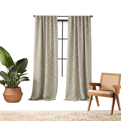 Snow Storm Taupe Textured Curtain - Primary image