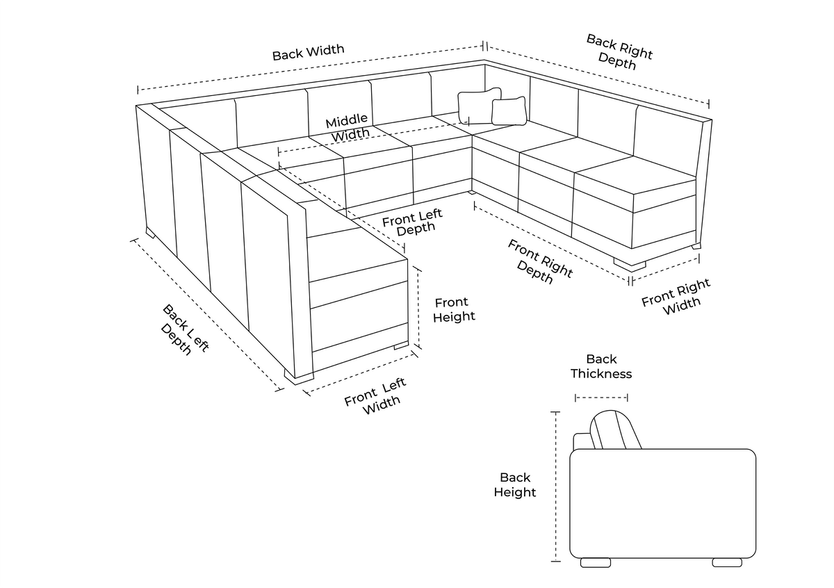 U Shape Couch Covers - Design 1