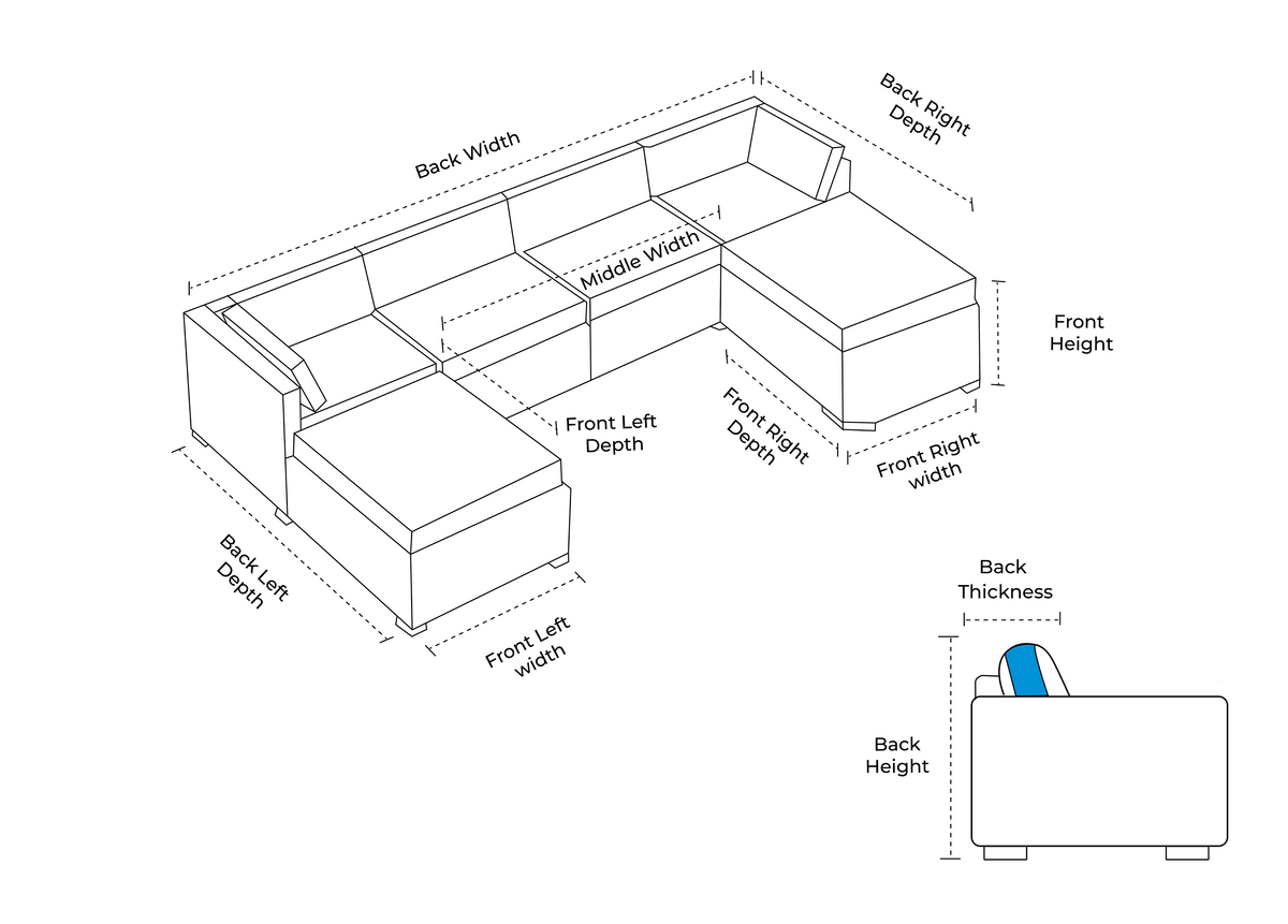 U Shape Couch Covers - Design 2