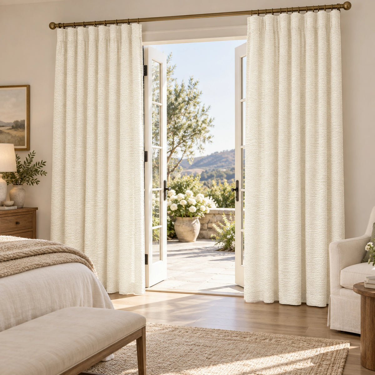 Custom Moon Stone Snow Storm Textured Curtain