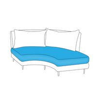 Curved indoor Bench Cushions |  ZIPCushions