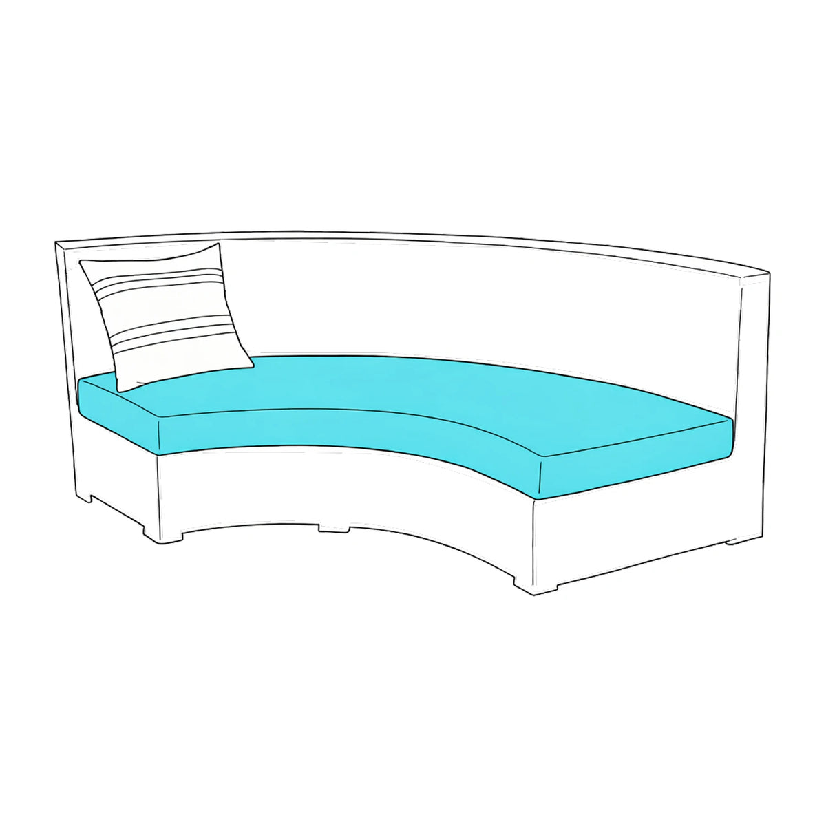 Custom Outdoor Curved Cushions - Image 1 | ZIPCushions