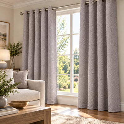 Custom Grey Arrow Textured Curtain