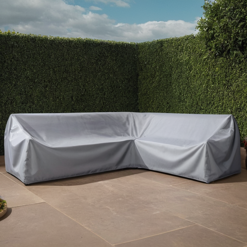 Custom Outdoor L-Shape Curved Couch Covers