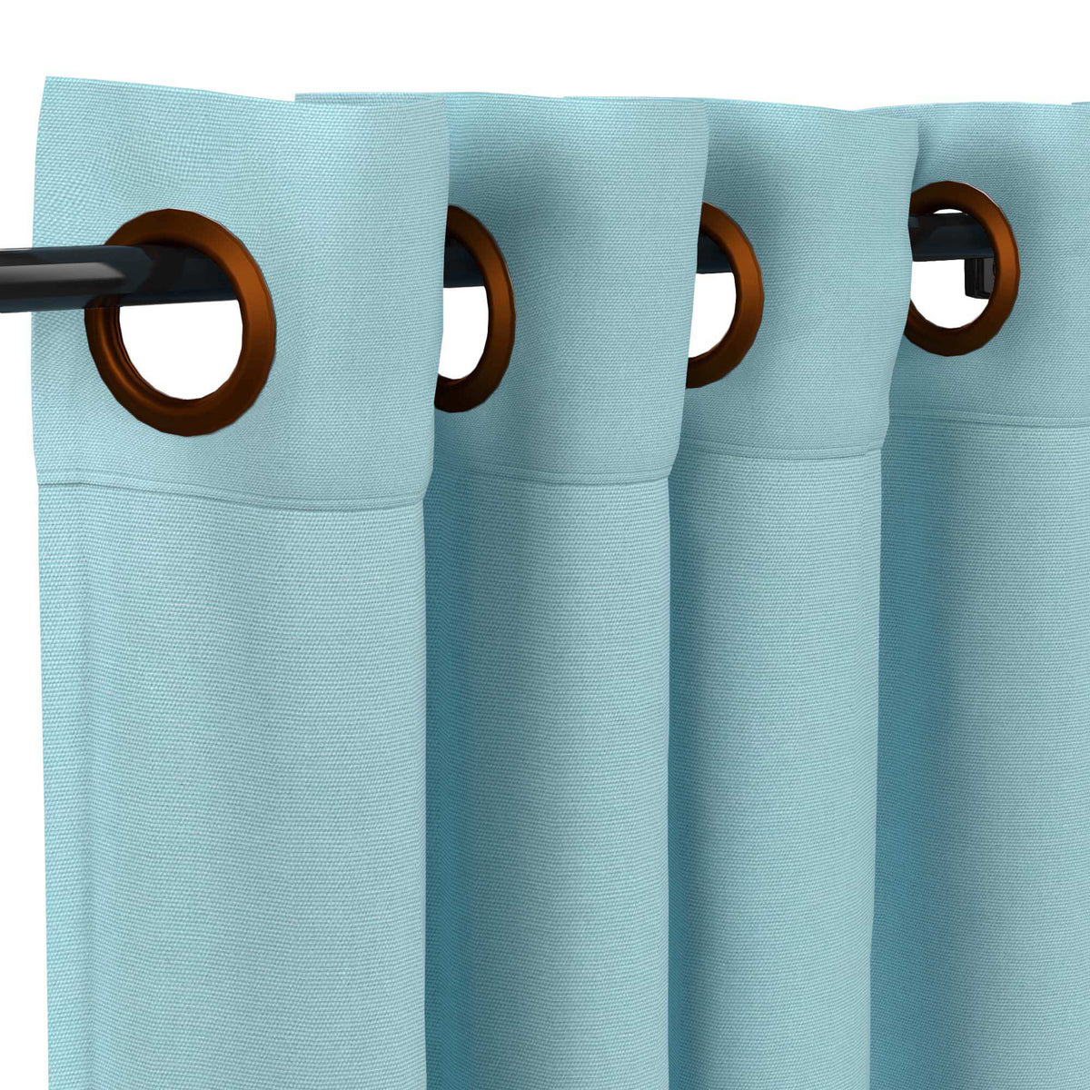 Sunbrella Canvas Mineral Blue Curtain - Image 15 | ZIPCushions - view 15