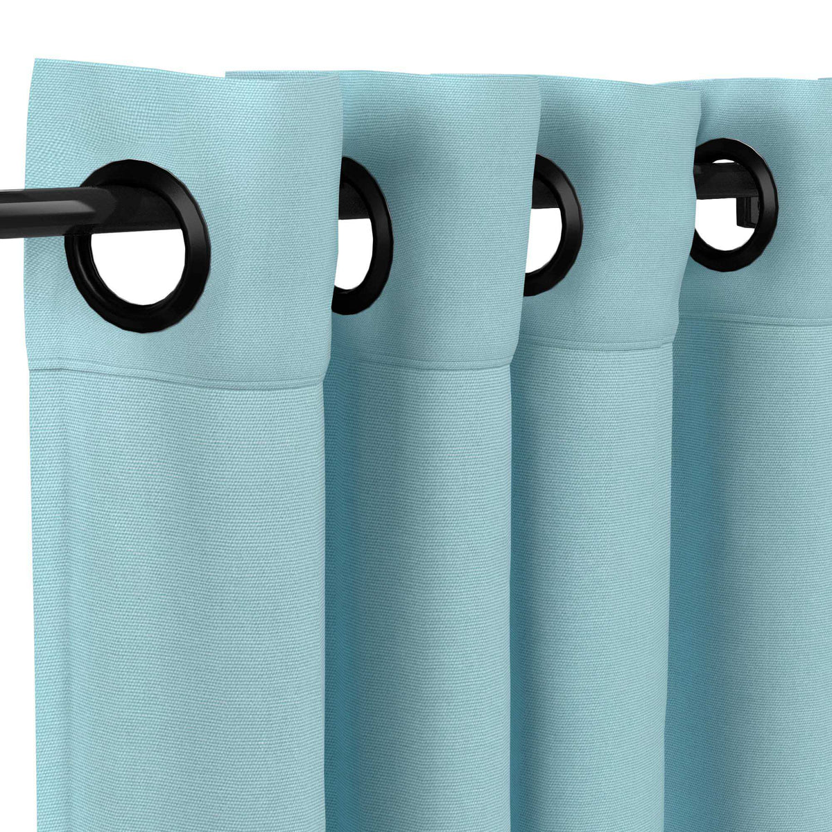 Sunbrella Canvas Mineral Blue Curtain - Image 2 | ZIPCushions - view 9