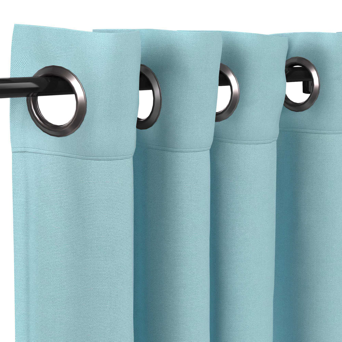 Sunbrella Canvas Mineral Blue Curtain - Image 10 | ZIPCushions - view 10