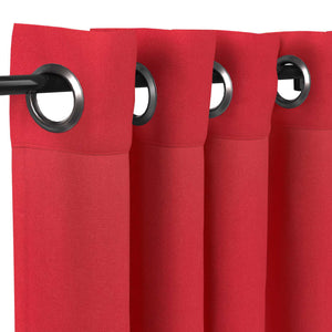 Sunbrella® Canvas Logo Red Curtain