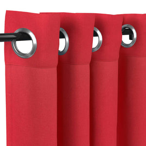 Sunbrella® Canvas Logo Red Curtain