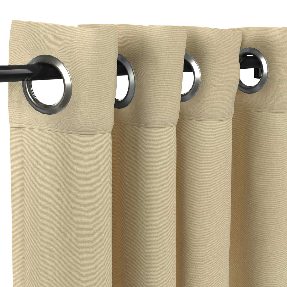 Sunbrella Canvas Antique Beige Curtain - Image 11 | ZIPCushions - view 10