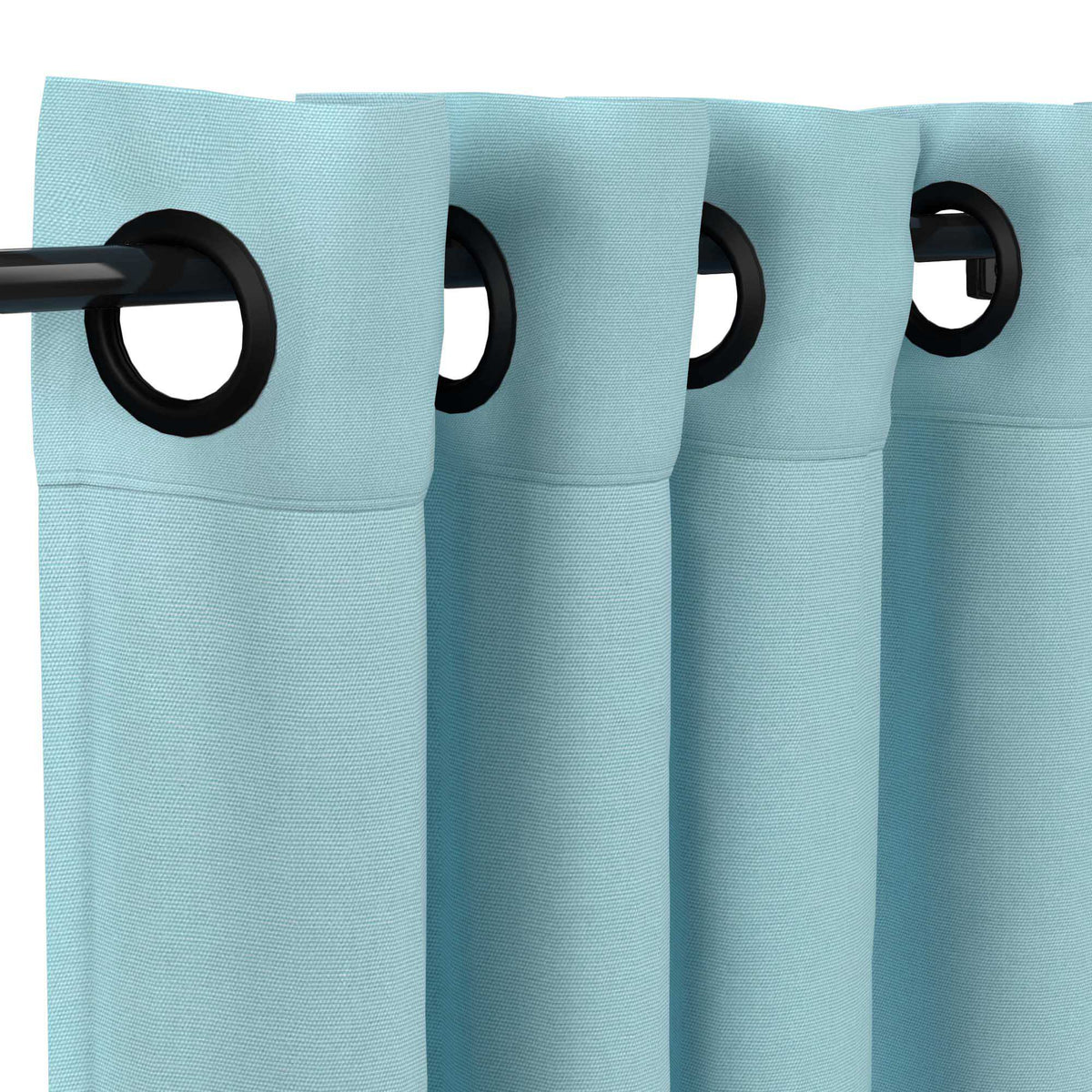 Sunbrella Canvas Mineral Blue Curtain - Image 14 | ZIPCushions - view 14