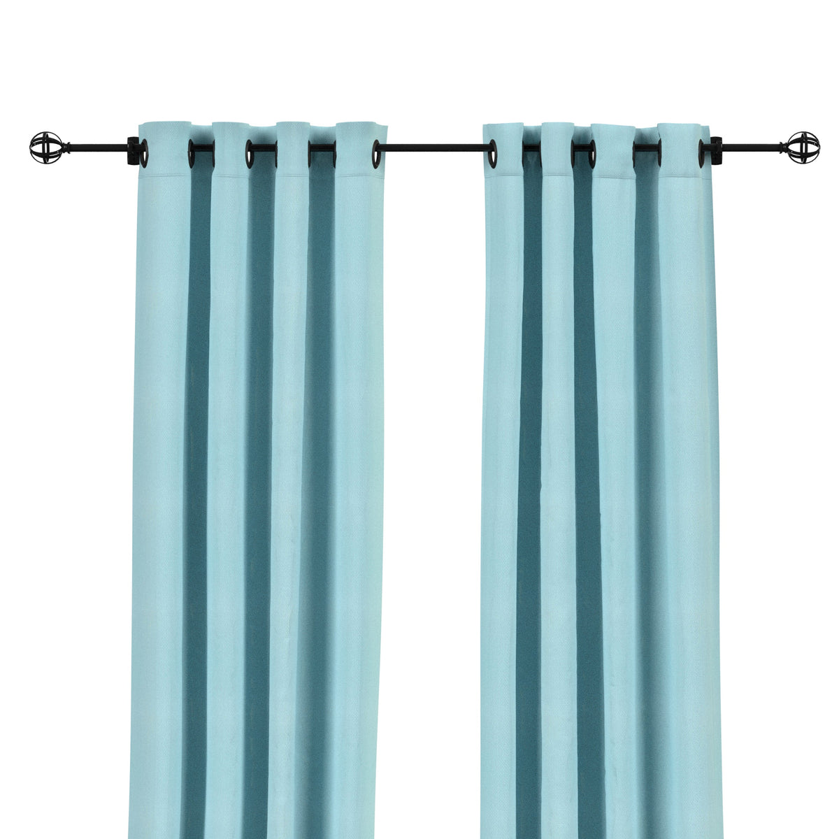Sunbrella Canvas Mineral Blue Curtain - Image 5 | ZIPCushions - view 8