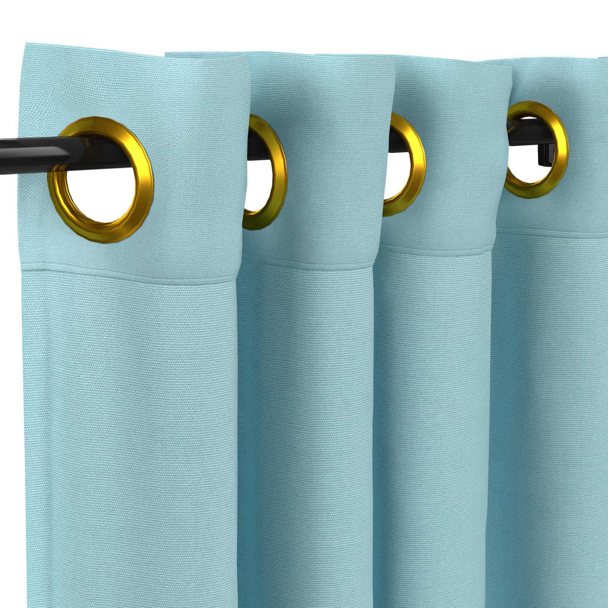 Sunbrella Canvas Mineral Blue Curtain - Image 13 | ZIPCushions - view 13