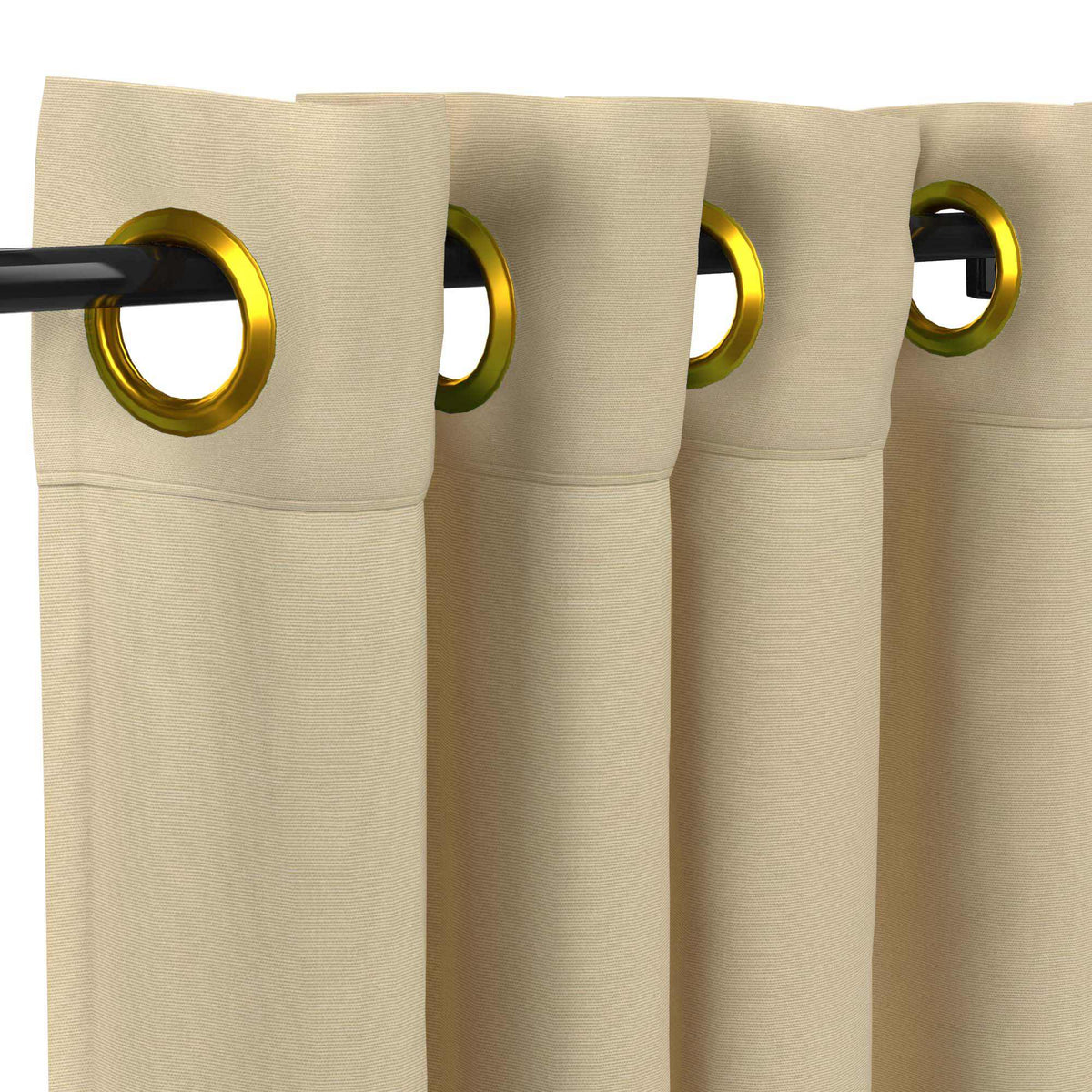 Sunbrella Canvas Antique Beige Curtain - Image 12 | ZIPCushions - view 11