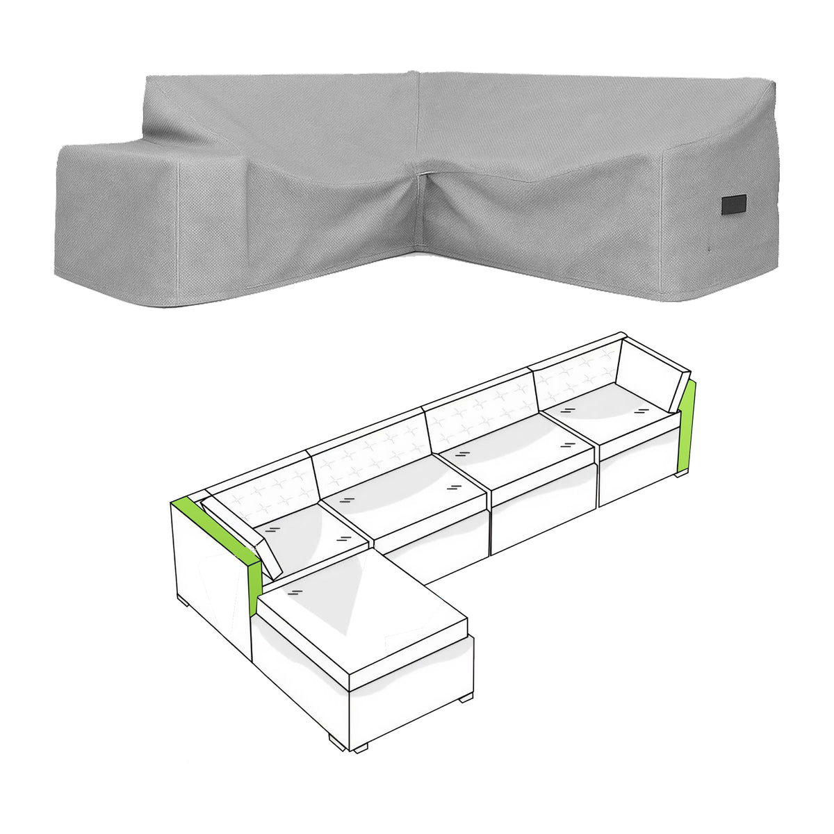 Custom L Shape Couch Covers - Style 4