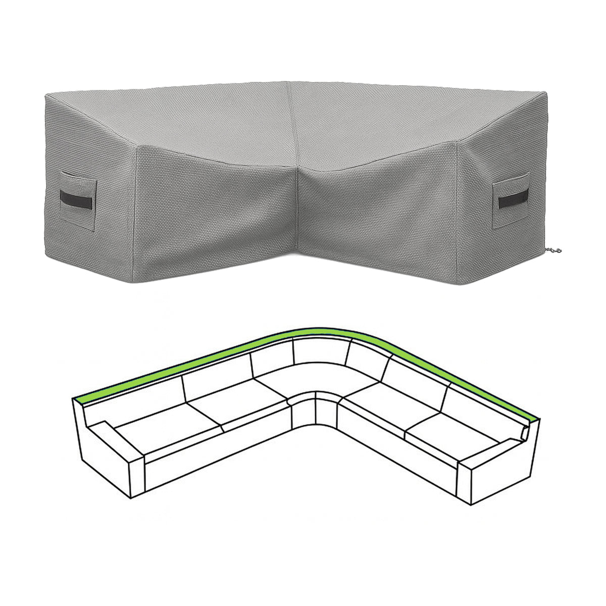 Custom L Shape Curved Couch Covers