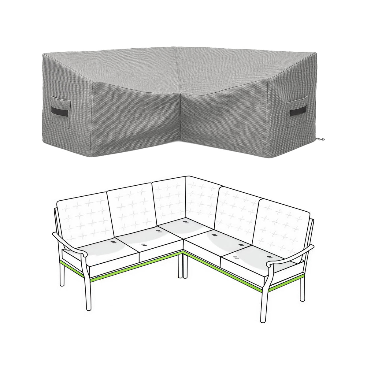 Custom L Shape Couch Covers - Style 3