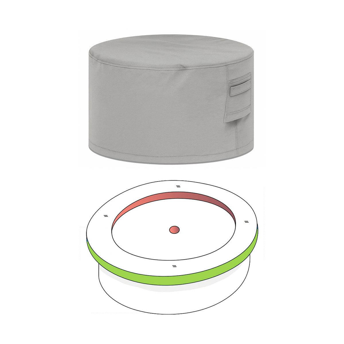 Custom Round Fire Pit Cover - Style 2