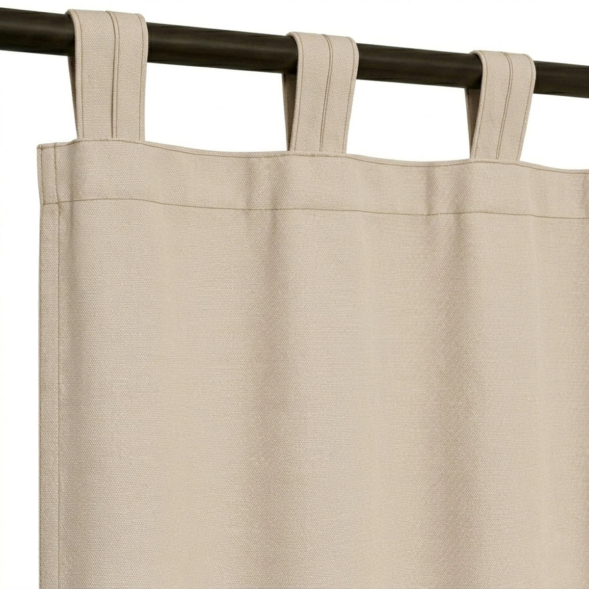Sunbrella Canvas Canvas Curtain with tab top heading style in neutral beige – decorative and functional - view 5