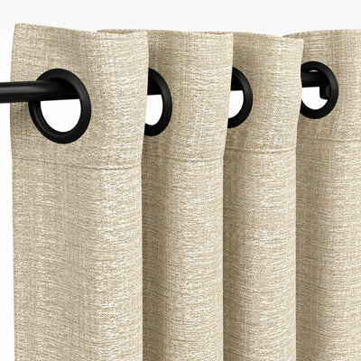 Custom Ecru Graphic Weave Curtain - Secondary image