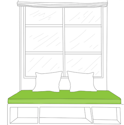 Custom Rectangle & Square Window Seat Cushions
